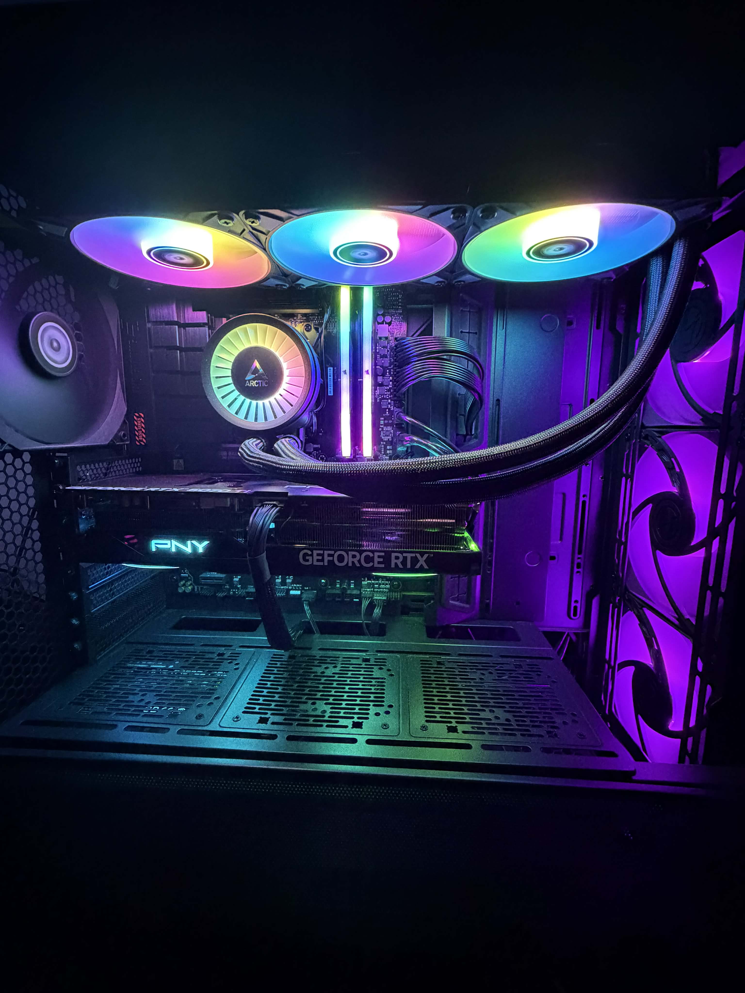 Boosted Tech Solutions PC build shown through front mesh panel